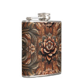 エンボスヴィンテージフェイクフローラレザールック フラスク (右)