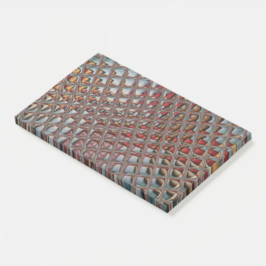 エンボス加工されたアッシュグレイのマルーンチェック柄 : 現代アート ポストイット (アングル)