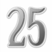 エンボス加工された数字 25 二十五 シール (正面)