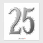 エンボス加工された数字 25 二十五 シール (シート)