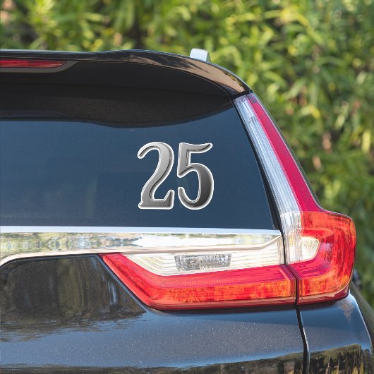 エンボス加工された数字 25 二十五 シール (車体側面)