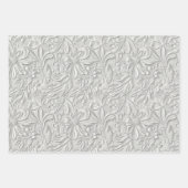 エンボス加工された白のシェード ラッピングペーパーシート (正面)
