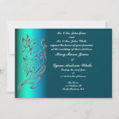 エンボス加工のアクアクラシック結婚式招待状 招待状 (正面)