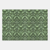 エンボス加工のグリーンの濃淡 ラッピングペーパーシート (正面2)