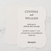 エンボス加工の切り抜き - 結婚式招待状 招待状 (正面/裏面)