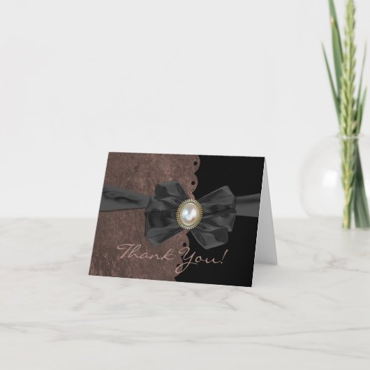 エンボス加工の縁取りが施された結婚式のお礼カード サンキューカード (正面)