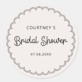 エンボス加工の縁取り付きウェディングシャワーラベル ラウンドシール (正面)