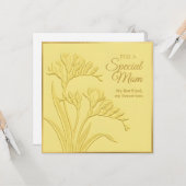 エンボス加工の花の母の日カード カード (正面/裏面インサイチュ)