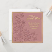 エンボス加工の花の母の日カード カード (正面/裏面インサイチュ)