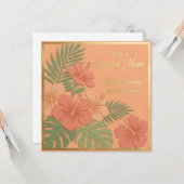 エンボス加工の花の母の日カード カード (正面/裏面インサイチュ)