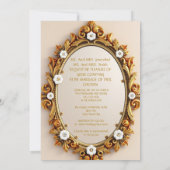 エンボス加工の花柄結婚式招待状 サテンのリボン付き 招待状 (裏面)