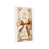 エンボス加工の花柄結婚式招待状 サテンのリボン付 メタルプリント (3/4)