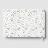 エンボス加工の花柄 ウェディング ゲストブック (裏面)