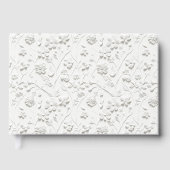 エンボス加工の花柄 ウェディング ゲストブック (正面)