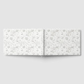 エンボス加工の花柄 ウェディング ゲストブック (全面)