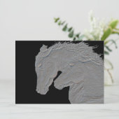 エンボス加工の馬のデザイン 黒背景 (スタンド正面)