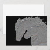 エンボス加工の馬のデザイン 黒背景 (正面/裏面)