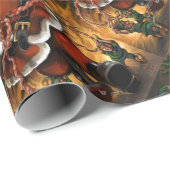 エンボス加工サンタラッピング紙 ラッピングペーパー (ロールコーナー)