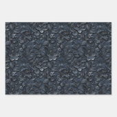 エンボス加工 ネイビーブルーの陰影 ラッピングペーパーシート (正面2)