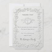 エンボス加工 花柄 洗礼写真 ありがとうカード サンキューカード (裏面)