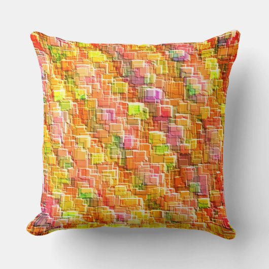 エンボス正方形オーバーレイの誇張された混乱 クッション (正面)