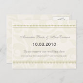 エンボス淡い色のgreen日付はがきを保存 案内ポストカード (正面/裏面)