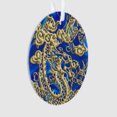 エンボス金ゴールドドラゴン オーナメント (正面)