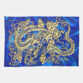 エンボス金ゴールドドラゴン キッチンタオル (横)