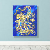 エンボス金ゴールドドラゴン キャンバスプリント (インサイチュ (ウッドフロア))