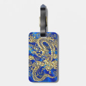 エンボス金ゴールドドラゴン ラゲッジタグ (裏面縦)