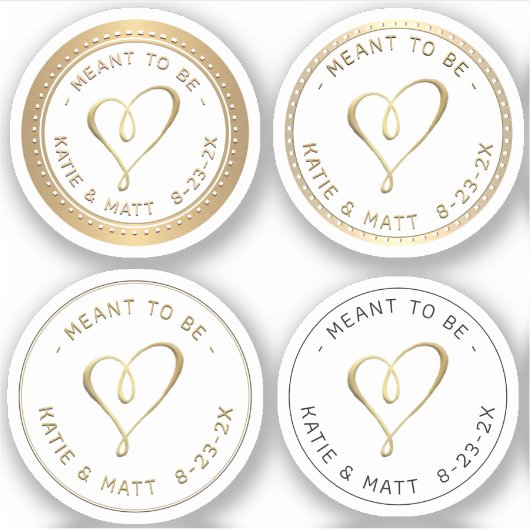 エンボス金ゴールドハート結婚のサンプラー シール (正面)