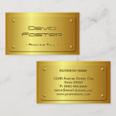 エンボス金ゴールドプレートルック – 光沢のあるラグジュアリー 名刺 (正面/裏面)