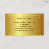 エンボス金ゴールドプレートルック – 光沢のあるラグジュアリー 名刺 (裏面)