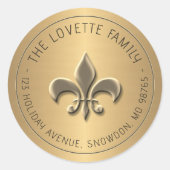 エンボス金ゴールド(紋章の)フラ・ダ・リホリデイ差出人住所 ラウンドシール (正面)