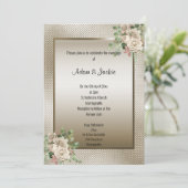 エンボス金属青銅ユーカリ結婚フローラ 招待状 (スタンド正面)
