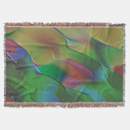 エンボス黄と緑 スローブランケット (正面)