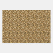 エンボス黄金バラ及び葉装飾模様 ラッピングペーパーシート (正面)
