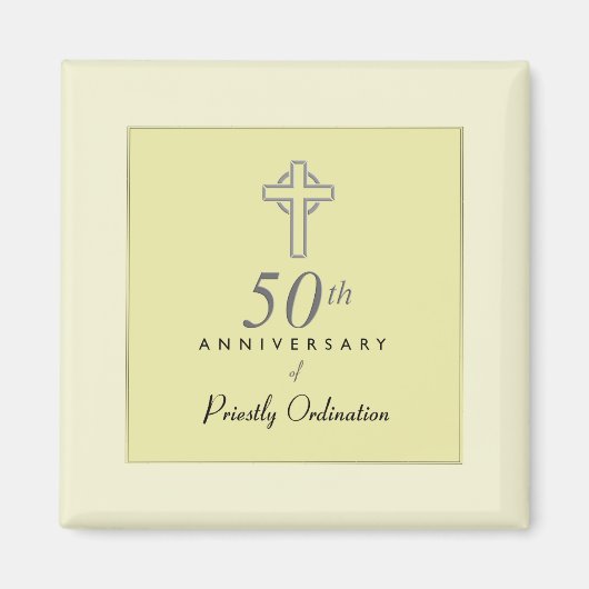 エンボス・クロス神父50周年 マグネット (正面)