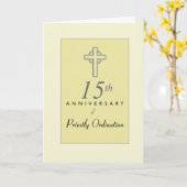 エンボス・クロス・リー神父15周年記念 カード (黄色い花)