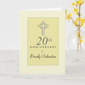 エンボス・クロス・リー神父20周年 カード (黄色い花)