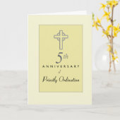 エンボス・クロス・レ神父の5周年記念 カード (黄色い花)