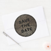 エンボス |フォーマル Winter Black Gold Foil ラウンドシール (封筒)