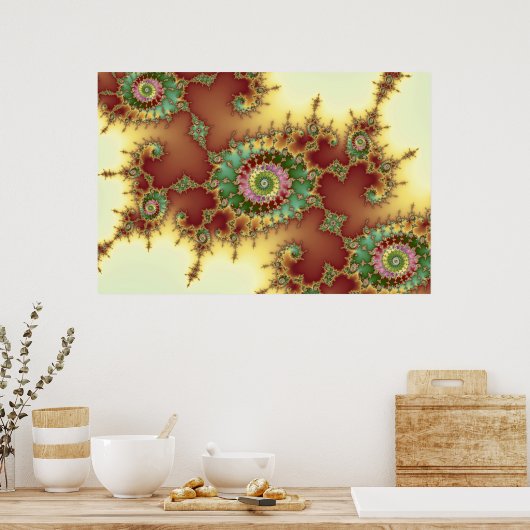 エンボス – フラクタルポスター ポスター (キッチン)