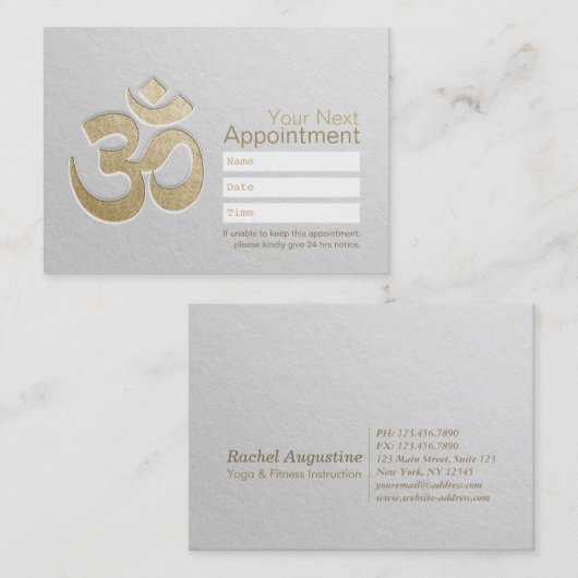 エンボスOMシンボルヨガインストラクターアポイントメント 予約カード (正面/裏面)