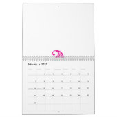 エンボディインのハート記号を特徴とする円形ロゴ カレンダー (2月 2027)