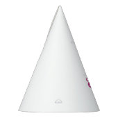 エンボディインのハート記号を特徴とする円形ロゴ パーティーハット (左)