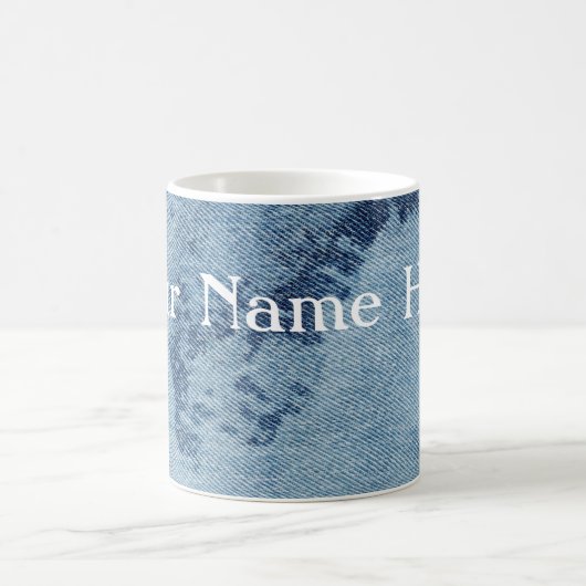 エンポリオ·モファでデニムデザイン#9を洗浄 コーヒーマグカップ (中央)
