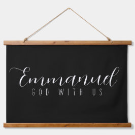 エンマニュエル神と私たち木製スぶら下がったクロールのタペストリー 吊り下げ型タペストリー