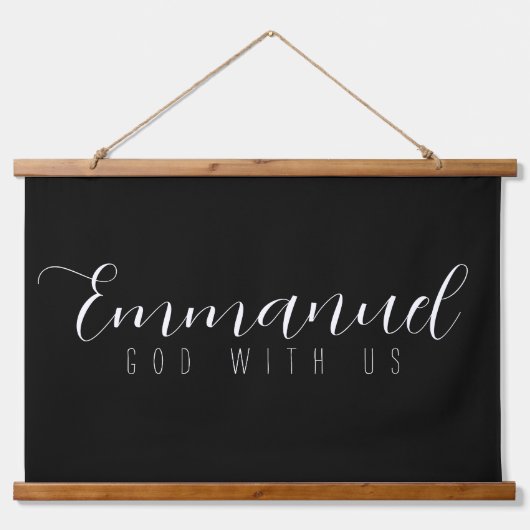 エンマニュエル神と私たち木製スぶら下がったクロールのタペストリー 吊り下げ型タペストリー (正面)