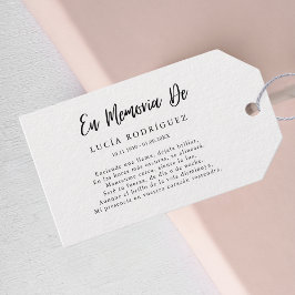 エンメスペインのモリアデ葬儀メッセージカード ギフトタグ